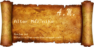 Alter Mónika névjegykártya