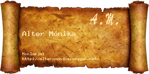 Alter Mónika névjegykártya